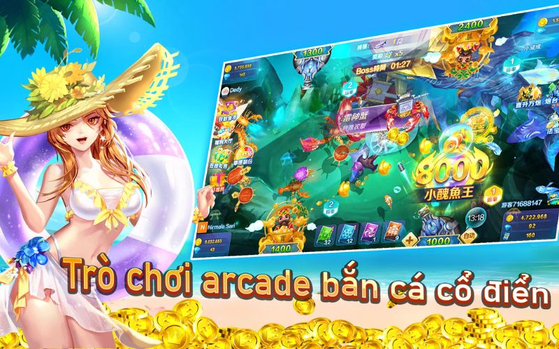giao diện bắn cá x8 với nhiều boss thưởng lớn