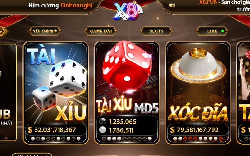 X8 cổng game đổi thưởng uy tín với giao diện hiện đại
